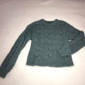 American Eagle Cropped Blue Sweater